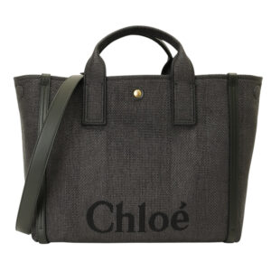 CHLOE-字母標誌帆布兩用托特包(黑)大