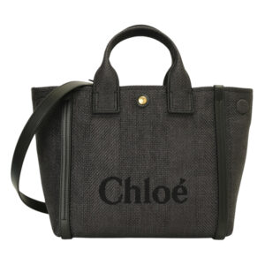 CHLOE-字母標誌帆布兩用托特包(黑)小